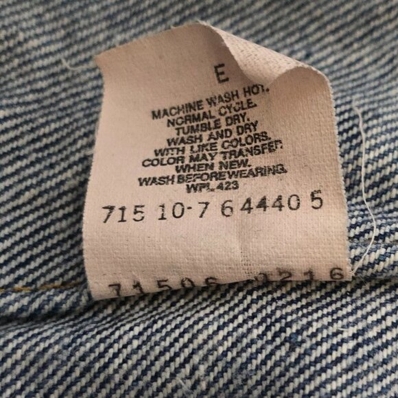 Vtg Oct. 1987's Levi's Wmn's Type 3 Denim Trucker Jacket 71506 - 44L* - Picture 7 of 7